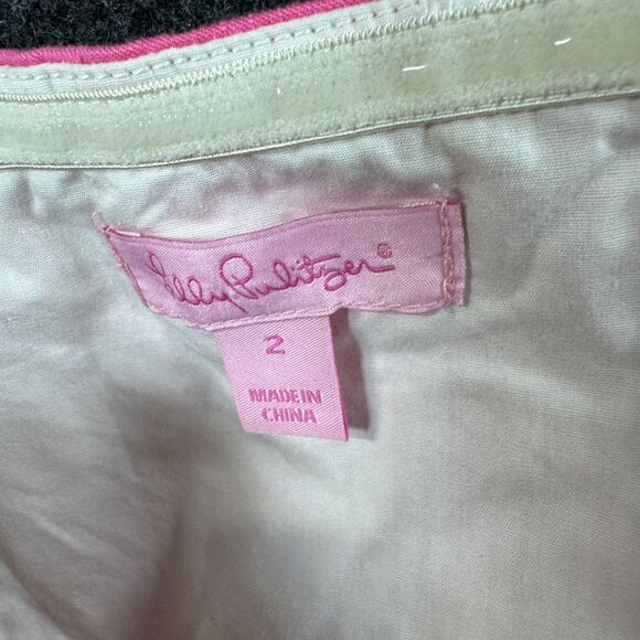 Lilly Pulitzer Bowen Dress Women's 2 Pink Embroidered Strapless Mini A-Line - Picture 8 of 8